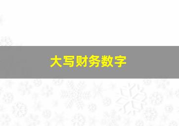 大写财务数字