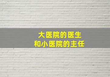 大医院的医生和小医院的主任