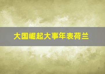 大国崛起大事年表荷兰