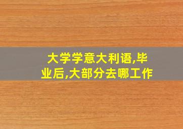 大学学意大利语,毕业后,大部分去哪工作