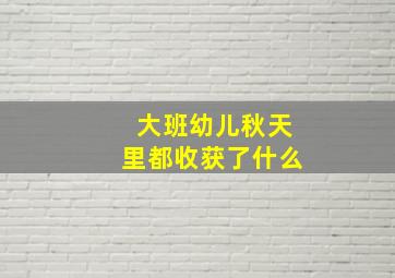 大班幼儿秋天里都收获了什么