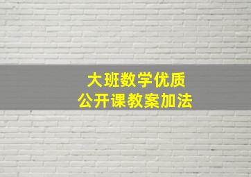 大班数学优质公开课教案加法