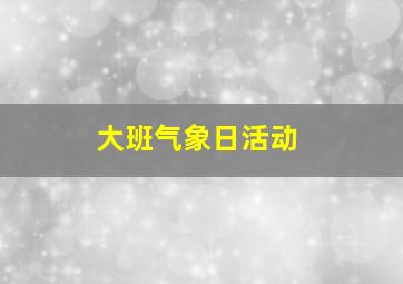 大班气象日活动