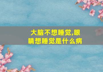 大脑不想睡觉,眼睛想睡觉是什么病