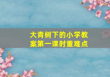 大青树下的小学教案第一课时重难点