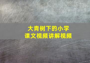 大青树下的小学课文视频讲解视频