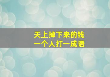 天上掉下来的钱一个人打一成语