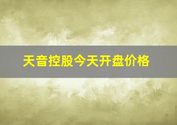 天音控股今天开盘价格