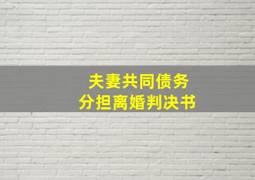 夫妻共同债务分担离婚判决书