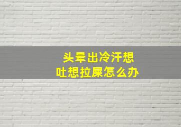 头晕出冷汗想吐想拉屎怎么办