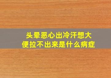 头晕恶心出冷汗想大便拉不出来是什么病症