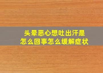 头晕恶心想吐出汗是怎么回事怎么缓解症状