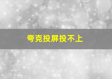 夸克投屏投不上