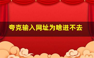 夸克输入网址为啥进不去