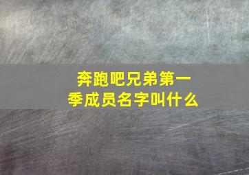 奔跑吧兄弟第一季成员名字叫什么