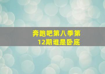 奔跑吧第八季第12期谁是卧底