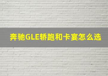 奔驰GLE轿跑和卡宴怎么选