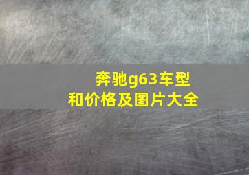 奔驰g63车型和价格及图片大全