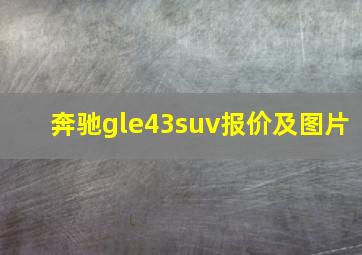 奔驰gle43suv报价及图片