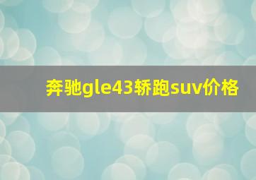 奔驰gle43轿跑suv价格