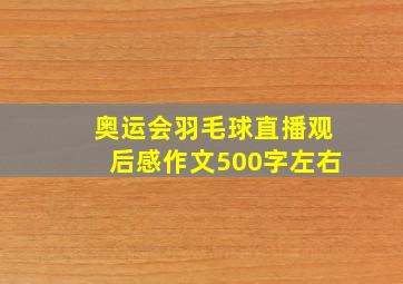 奥运会羽毛球直播观后感作文500字左右