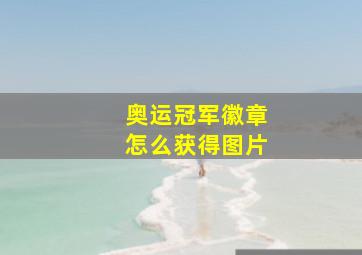 奥运冠军徽章怎么获得图片