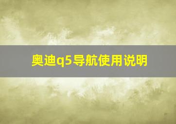 奥迪q5导航使用说明