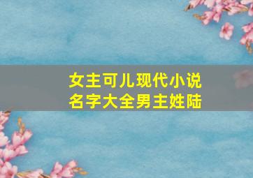 女主可儿现代小说名字大全男主姓陆