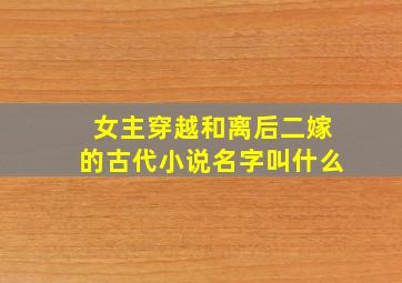 女主穿越和离后二嫁的古代小说名字叫什么