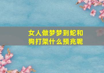 女人做梦梦到蛇和狗打架什么预兆呢