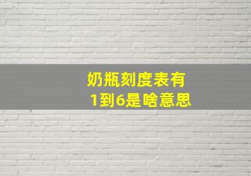 奶瓶刻度表有1到6是啥意思