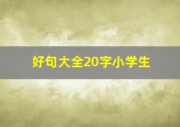 好句大全20字小学生