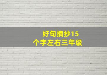 好句摘抄15个字左右三年级