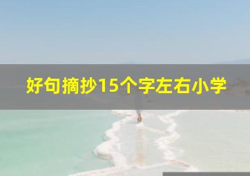 好句摘抄15个字左右小学