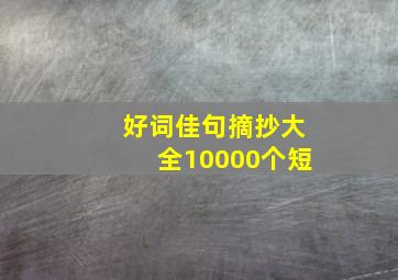 好词佳句摘抄大全10000个短