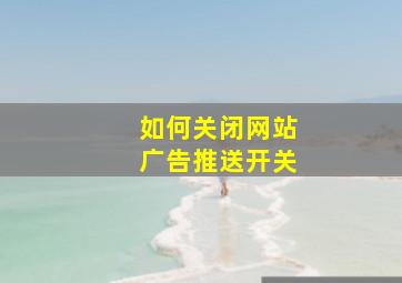 如何关闭网站广告推送开关