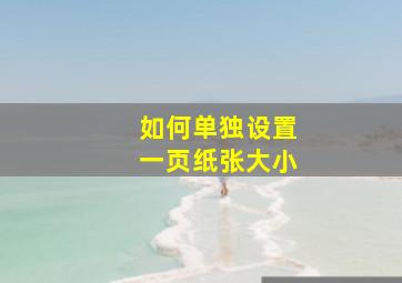 如何单独设置一页纸张大小