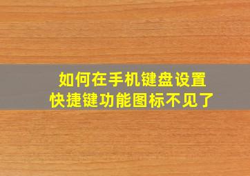 如何在手机键盘设置快捷键功能图标不见了