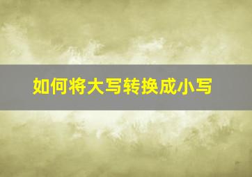 如何将大写转换成小写