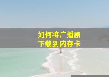 如何将广播剧下载到内存卡