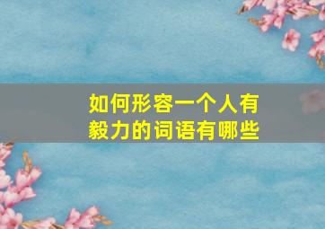 如何形容一个人有毅力的词语有哪些