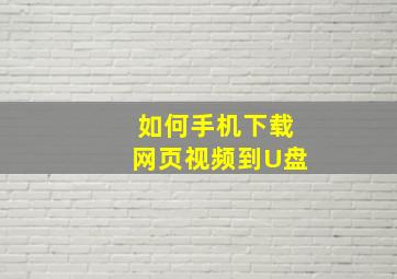 如何手机下载网页视频到U盘