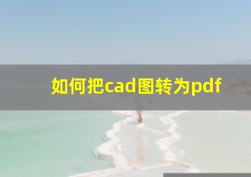 如何把cad图转为pdf