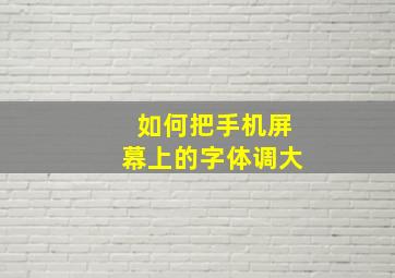 如何把手机屏幕上的字体调大