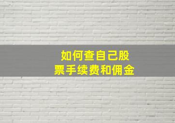 如何查自己股票手续费和佣金