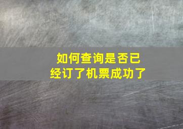 如何查询是否已经订了机票成功了