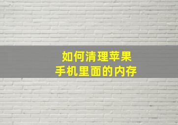 如何清理苹果手机里面的内存