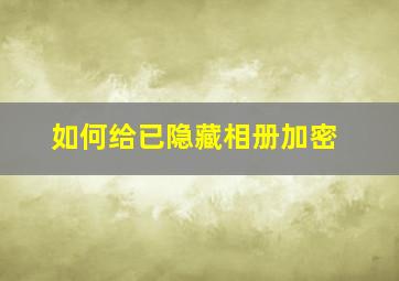 如何给已隐藏相册加密