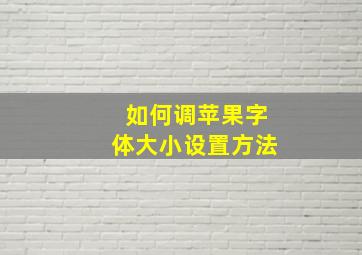 如何调苹果字体大小设置方法