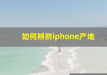 如何辨别iphone产地